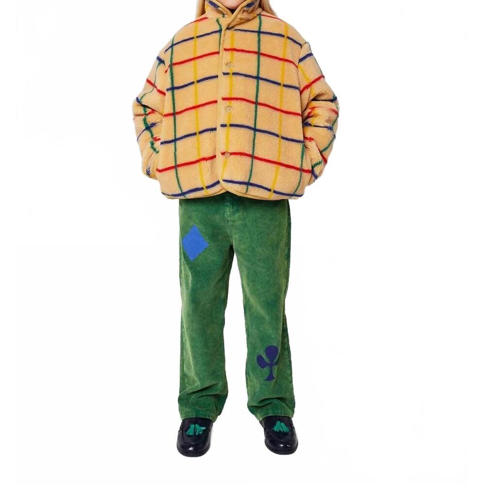 NEW BOBO CHOSES color stripes sheepskin jacket in beige - Picture 2 of 6